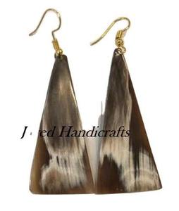 Pendientes colgantes de cuerno de búfalo pulidos únicos clásicos, juego redondo y cuadrado hecho a mano por Javed Handicrafts Animal Style - Product Image 3