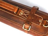 Rouleau à couteaux en cuir véritable, style chasse, durable, organisateur pliable, trousse à outils portable, étui de rangement robuste, étiquette personnalisée