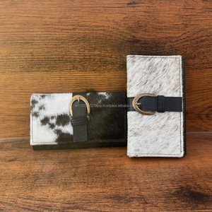 ใหม่จริงทําด้วยมือผมบนซ่อนกระเป๋าสตางค์ผู้หญิงกระเป๋าสตางค์บาง Bifold หนัง Snap ขนคลัทช์กระเป๋าสตางค์จริงวัวซ่อนขนกระเป๋าสตางค์ - Product Image 2