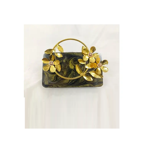 Decorative <b>Epoxy</b> Resin Women Clutch Purse Handbag <b>Metal</b> Affordable Resin Clutch Party Handbag Slings for Selling - Product Image 1