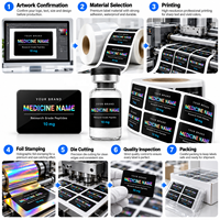 Étiquettes personnalisées pour flacons de 3 ml et 10 ml, autocollants holographiques pour flacons de médicaments, étiquettes adhésives imperméables pour flacons en verre, impression de logo personnalisée