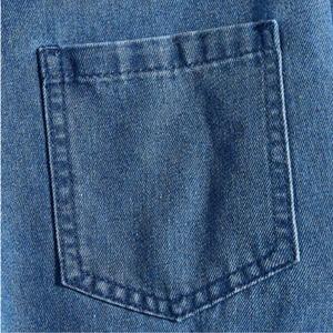 Algodón Spandex Niño Ropa Chaqueta Jeans Camisas Hombre Lavado medio Doble bolsillo Manga larga Camisa Lisa Azul Camisa de mezclilla personalizada Camiseta - Product Image 5