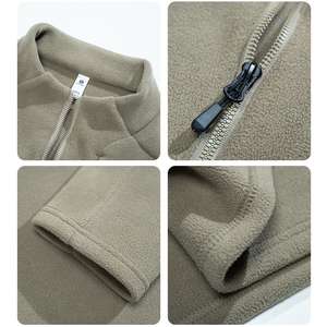 Men High Elastic Winter 1/4 Zip O Neck Sweatshirt Long Sleeved 100% Cotton Fleece Outdoor Sports Knitted <b>Hoodie</b> - Product Image 5