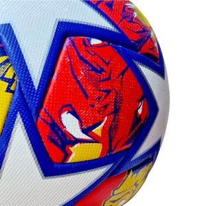 Ballon de football en PVC cousu à la machine, taille personnalisée, en stock, pour entraînement et matchs, taille standard, ballon en PU imprimé pour le sport - Product Image 4