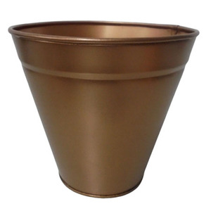 Maceta redonda de hierro moderna con cobre antiguo utilizable para macetas y suministros de jardín decorativos dorados para el hogar macetas de flores - Product Image 2