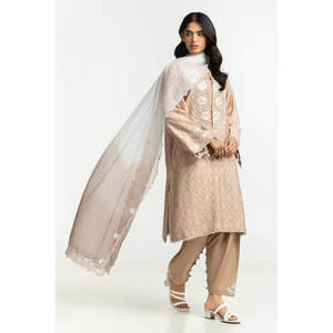 ผ้าคลุมไหล่ปักลายผ้าฝ้ายสีเบจสำหรับผู้หญิงสำหรับงานแต่งงาน - Product Image 3