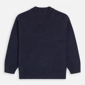 Suéter Cárdigan de Lana para Hombre, de Alta Calidad, con Logotipo Personalizado, Cuello en V, Manga Larga, Forro de Lana Repujado, 100% Lana, para Invierno - Product Image 2