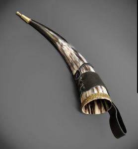 Corne à boire Viking naturelle au design antique en laiton poli avec souvenir de style animal d'exportations flagrantes - Product Image 2