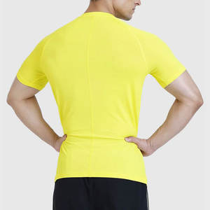 T-shirt de compression ajusté pour homme, vêtements de sport, couleur unie, séchage rapide, élasthanne extensible, t-shirt d'été - Product Image 2