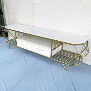 Soporte de TV contemporáneo con revestimiento de mármol y marco dorado KTV68083 - Product Image 6