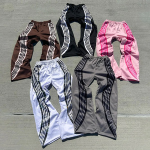 Wakin กางเกงสเวตเตอร์ผ้าฝ้ายลายทาง, กางเกงสเวตเตอร์ถักตรงขาตรงไซส์ใหญ่พิเศษลำลองสำหรับผู้ชาย - Product Image 1