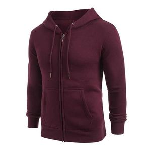 Sudadera con capucha para hombre personalizada a granel con forro polar de primera calidad y bolsillo largo con cremallera de algodón Material cómodo transpirable Fábrica al por mayor - Product Image 1
