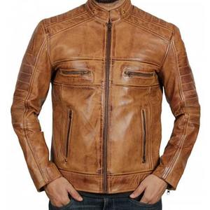 Chaqueta de Cuero para Hombre de Alta Calidad, Chaqueta de Motociclista al por Mayor, Diseño y Logotipo Personalizados, Empaque Premium - Product Image 1