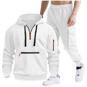 Hombre Cargo a juego Casual Top camisetas pantalones capuchas traje sudadera chándales para hombre con capucha - Product Image 1