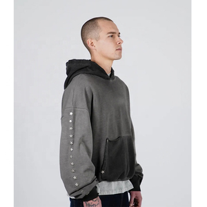 Ropa de calle de algodón 100% de alta calidad personalizada de fábrica, ajuste holgado, gota, hombro, angustia, lavado ácido, esencial - Product Image 2