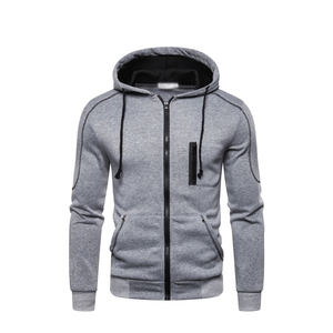 Sudadera con capucha y cremallera de manga larga para hombre, estilo urbano, bordada con cuentas, informal, para otoño/invierno - Product Image 1