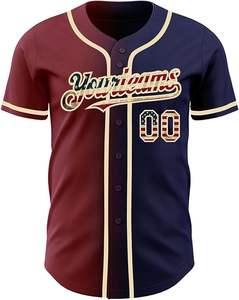 Vente en gros de maillots de baseball en polyester 100% personnalisés, ensemble de t-shirts bon marché avec caractéristique respirante et design imprimé - Product Image 2