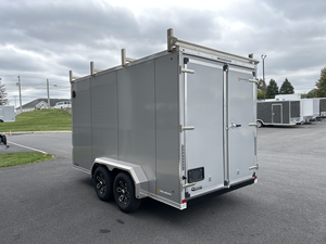 enclosed cargo trailer 7x14 with side <b>ladder</b> racks on <b>roof</b> <b>for</b> cheap price enclosed cargo truck 7x14 barn door trailer <b>for</b> <b>sale</b> - Product Image 4