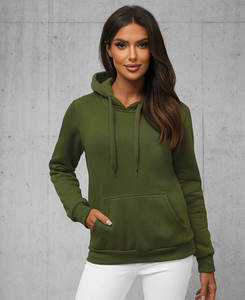 Sudadera con Capucha para Mujer, Corte Regular, Etiqueta Personalizada, Estampado Puff, Color Verde - Product Image 1