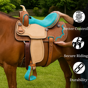 Sillín de cuero occidental hecho a mano Para Caballo Trail Barrel Racing Roping Reining Saddle Opciones personalizadas disponibles - Product Image 3
