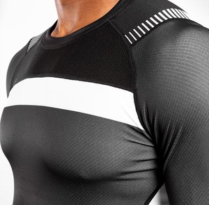 Vente en gros de vêtements d'entraînement de fitness Gym Rashguard Bjj Rash Guard Mma chemises d'entraînement à manches longues personnalisées pour hommes - Product Image 5