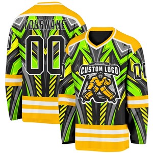 Jersey de Hockey sobre Hielo Personalizado con Transferencia de Calor, Transpirable, 100% Poliéster, Cuello en V, Peso de Tela 220g, Nombre del Equipo Personalizable - Product Image 2