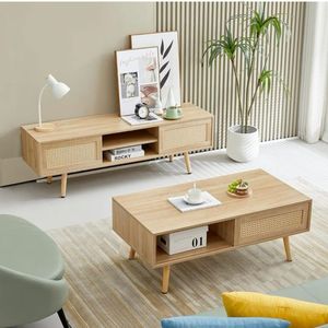 Mesa nórdica de ratán decorativa demandada Caliente con base, mesa de ratán antideslizante móvil respetuosa con el medio ambiente, ligera en peso - Product Image 6