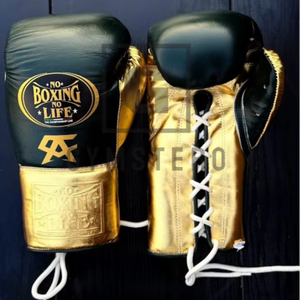 Gants de boxe en cuir de vachette véritable de haute qualité, avec sangle de poignet réglable, logo personnalisé, prix de gros, No Boxing No Life - Product Image 1