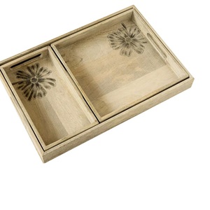 Plateau de service en bois de forme irrégulière pour la décoration de table de fête de mariage, la restauration, les restaurants, les cafés et les hôtels - Product Image 3