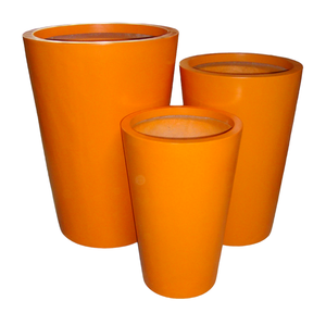 Moules à pots de fleurs de jardin en fibre de verre, style ciment moderne, décoration de jardin, faible MOQ, pots légers et durables, Vietnam - Product Image 2