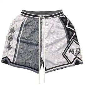 Pantalones cortos de gimnasio de algodón ecológicos de primera calidad, de secado rápido, transpirables, personalizables, estilo callejero, cintura media, cierre de cordón sólido - Product Image 1