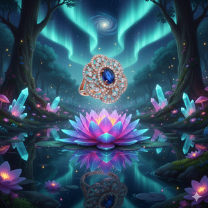 เพชรโมอิสพร้อมหินสีม่วง925แหวนเงิน - Product Image 3