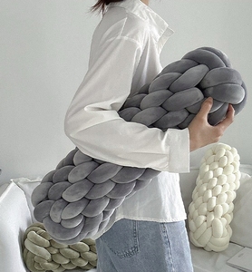 Oreiller <span class=keywords><strong>tricot</strong></span>é tissé à la main Portable <span class=keywords><strong>coussin</strong></span> noeud corde nouée <span class=keywords><strong>boule</strong></span> jeter oreiller pour la maison et le salon - Product Image 6