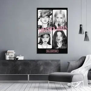Poster Blackpink - Design Filles Amoureuses, Art Mural Style Moderne pour Anniversaires, Noir & Blanc - Product Image 3