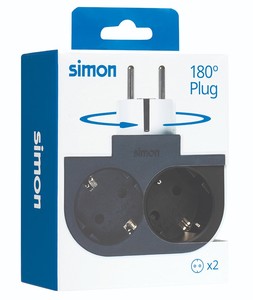 Adaptador giratorio con 2 enchufes, Plug III, 16A 250V (Simon CL610308) - Product Image 1