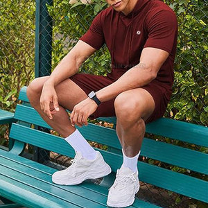 OEM High Quality Breathable Cotton Printed Casual Men's Hoodie Shorts Set Customizable Logo Plus Size Windproof XXL Spring Daily - Product Image 4