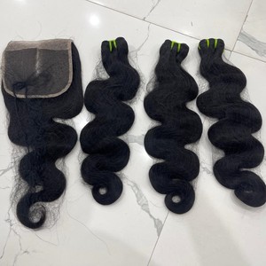 Extensions de cheveux humains vierges vietnamiens, ondulés, soyeux, noirs naturels, cuticules alignées, donneur unique, pour la fabrication de perruques - Product Image 3