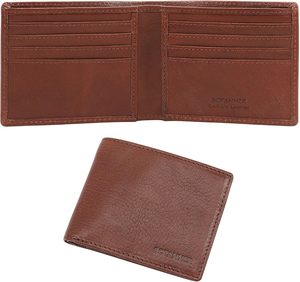 Cartera de cuero genuino RFID elegante para hombre plegable hecha a mano con ventanas, cartera decorativa para hombre con caja de regalo - Product Image 5