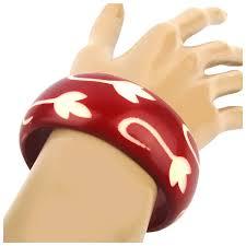 Newly Quality Classic Resin Bangle <b>Bracelet</b> Red Marbled Pattern Design Unisex Fashion Jewelry Acrylic Lucite Material for Woman - Product Image 3