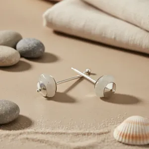 Boucles d'oreilles pendantes minimalistes en perles Art Palace, argent 925, style vintage, pour femme, à porter au quotidien - Product Image 1