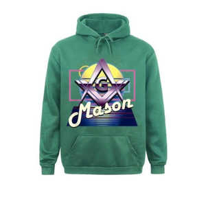 Master Mason Blue Lodge Sudadera con capucha Square Compass G Black Sustainable Masonic Regalia Hoodies - Product Image 4