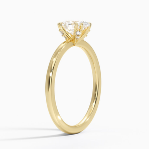 Anillo de Compromiso y Boda Clásico de Oro Amarillo Sólido de 18k con Diamante Cultivado en Laboratorio de Corte Ovalado, Certificado por IGI, Estilo Vintage, Personalizado para Mujer - Product Image 2