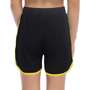 Pantalones cortos de sudor para correr y gimnasio de cintura alta para mujer, poliéster de algodón de verano personalizado con características transpirables y bolsillos - Product Image 4