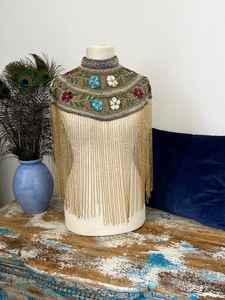 Club Wear Diseño de lentejuelas con flecos largos y poliéster con cuentas de lujo Club y desgaste de fiesta Hecho a mano Envoltura de fiesta para adultos para - Product Image 5