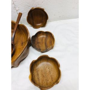 Deluxe Quality Teak Wood Dinnerware Set Customized <b>Shape</b> for Wedding Parties and Hotel Ware Supplies - Product Image 2