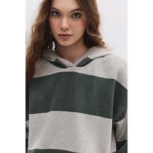 Sudadera de Cuello Redondo a Rayas para Uso Diario, 100% Algodón - Product Image 2