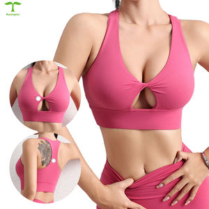 Ensemble soutien-gorge et leggings de sport à carreaux sexy en deux pièces, vêtements de sport confortables et évidés à l'avant, soutien-gorge de yoga pour femmes - Product Image 4