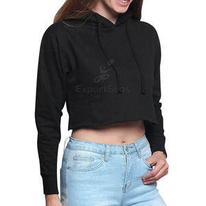 Top corto transpirable para mujer, ropa de calle, gran oferta, sudaderas con capucha hechas en Material de alta calidad, sudaderas con capucha cortas para mujer - Product Image 3