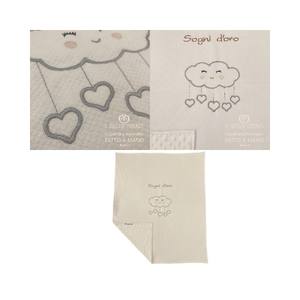 Manta de bebé personalizable no tóxica hecha a mano de alta calidad italiana en edredón bordado de globo de dibujos animados de lana plateada para invierno - Product Image 1