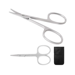 Ciseaux à cuticules en acier inoxydable à haute teneur en carbone de 3.5 pouces poche Dall finition lames incurvées fines pointues ciseaux à ongles à pointe émoussée - Product Image 2